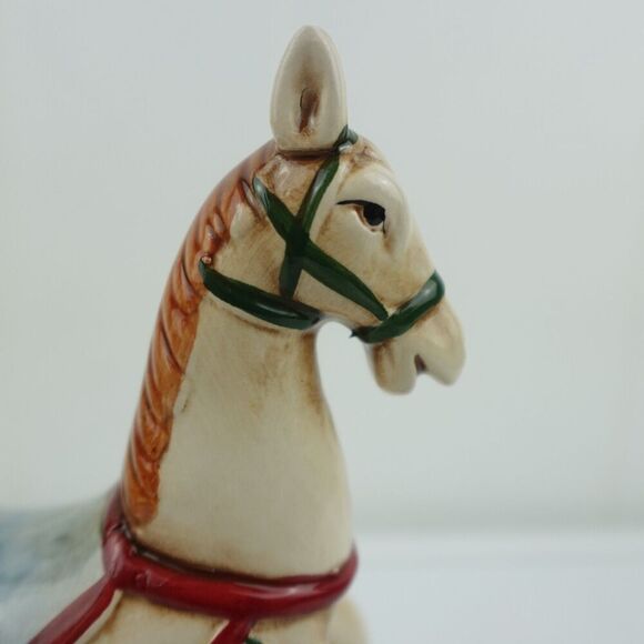 Christmas White Ceramic Rocking Horse - Picture 8 of 15
